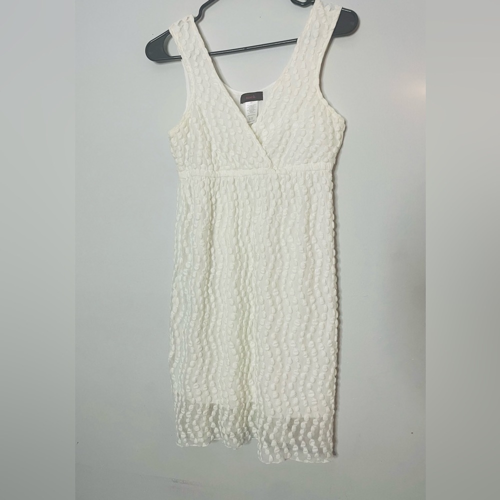 Mark Textured White Midi Dress